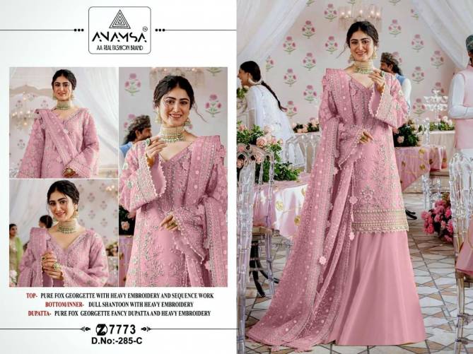 Anamsa 285 A To D Hit Design Faux Georgette Pakistani Salwar Suit Wholesale Price In Surat
